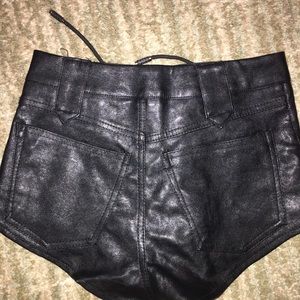 Leather shorts/ faux leather/